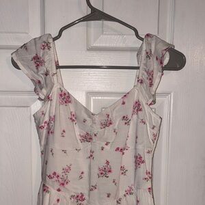 Hollister White and Pink Floral Dress